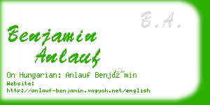 benjamin anlauf business card